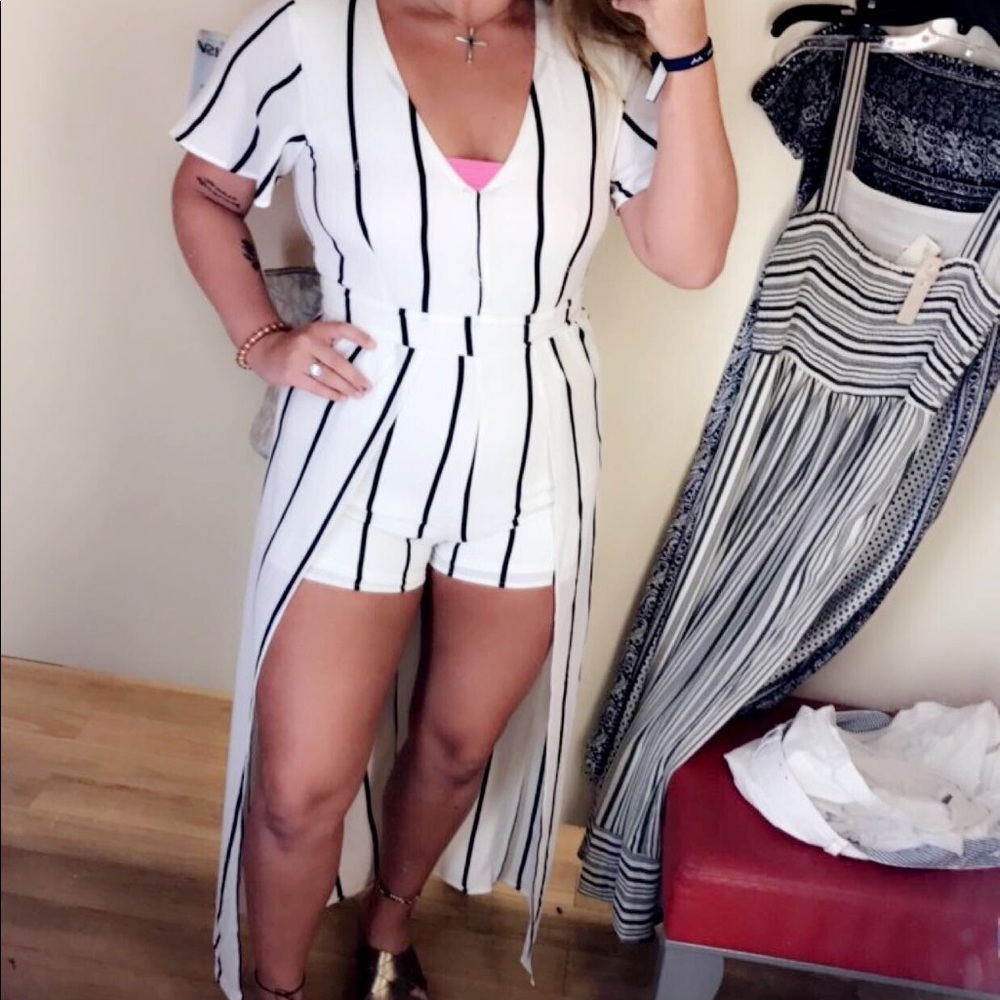 Romper with shorts & trail